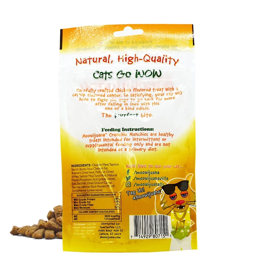 "PetSmart Meowijuana Crunchie Munchie Cat Treats - Irresistible Crunchy Snacks for Cats"