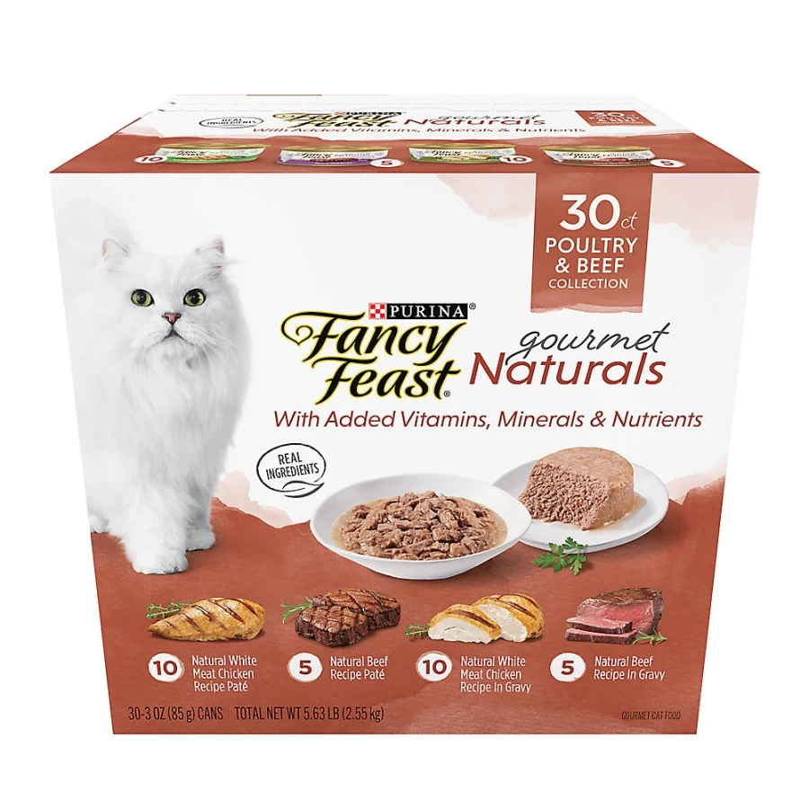 PetSmart Fancy Feast Gourmet Naturals Natural Adult Wet Cat Food, No Artificial Flavors, 6.66 lb. Case