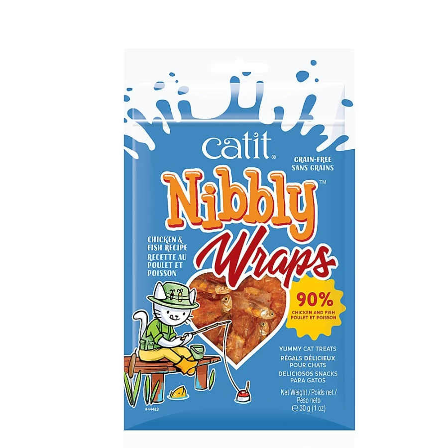PetSmart Grain-Free Catit Nibbly Wraps Cat Treats - Chicken & Fish Flavor for Healthy Feline Snacks