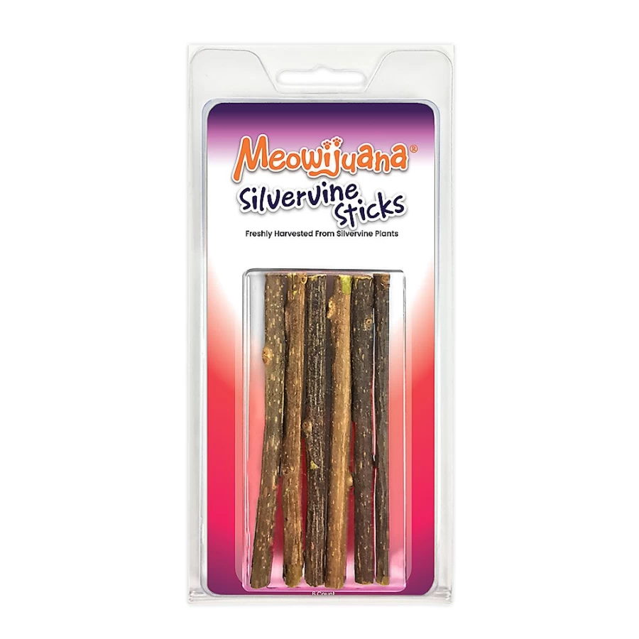 PetSmart Meowijuana Silvervine Cat Chewing Sticks - Natural Dental Care, 6-Pack for Cats