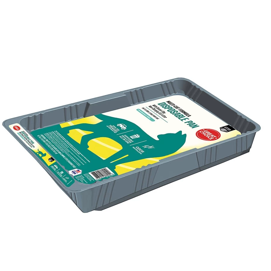 PetSmart Great Choice Disposable Cat Litter Pan - Non-Clumping, Multi-Cat Use, Convenient & Hygienic