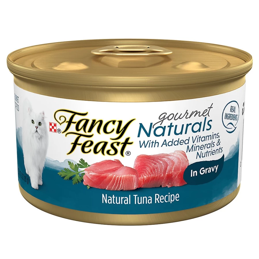 PetSmart Fancy Feast Gourmet Naturals Adult Wet Cat Food - 3.33 oz, Natural Ingredients, No Artificial Flavors, Grain-Free Pate