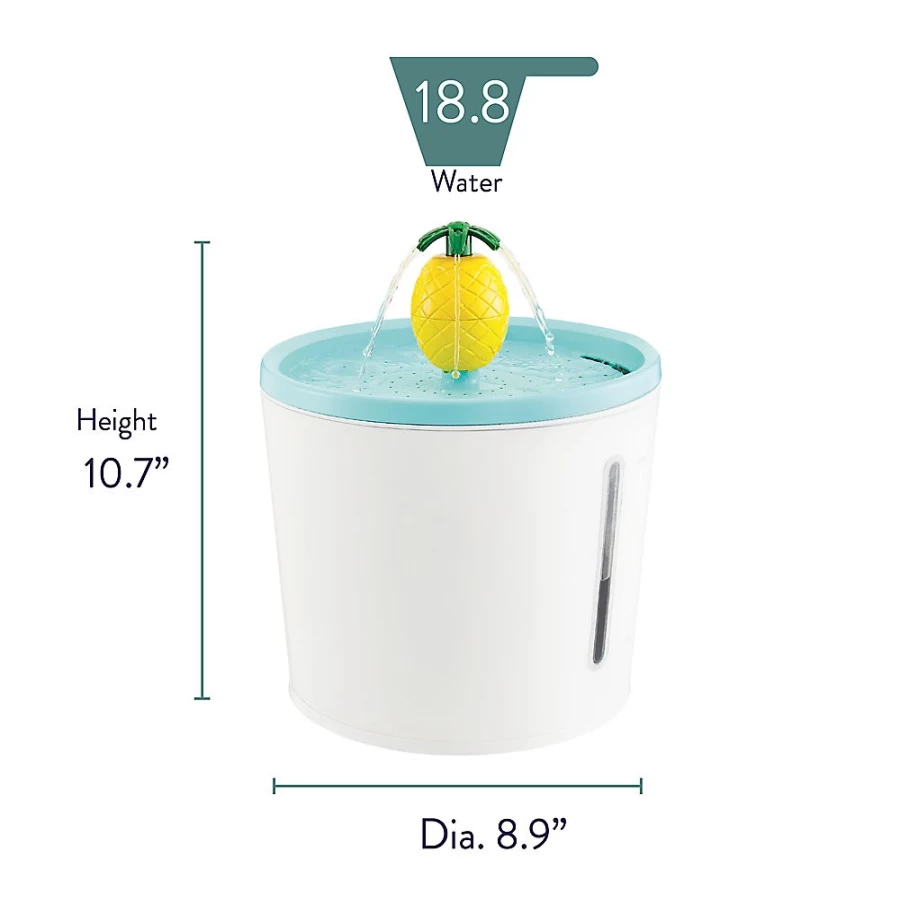 PetSmart Whisker City Pineapple Cat Water Fountain for Fresh Drinking Water