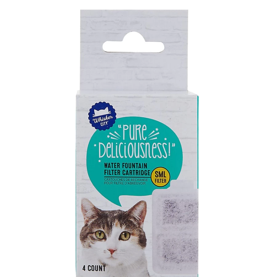 PetSmart Whisker City Replacement Water Fountain Filters - 4 Pack for Cat & Dog Fountains