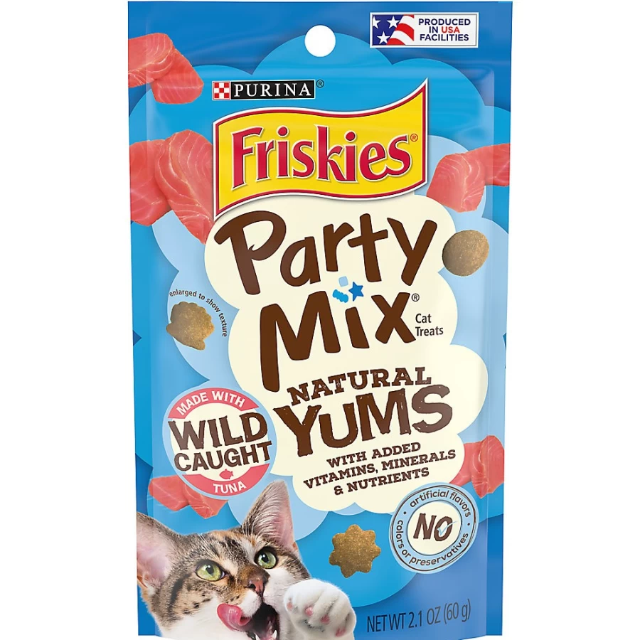 PetSmart Purina Friskies Natural Tuna Flavor Adult Cat Treats - Party Mix Crunchy Snacks