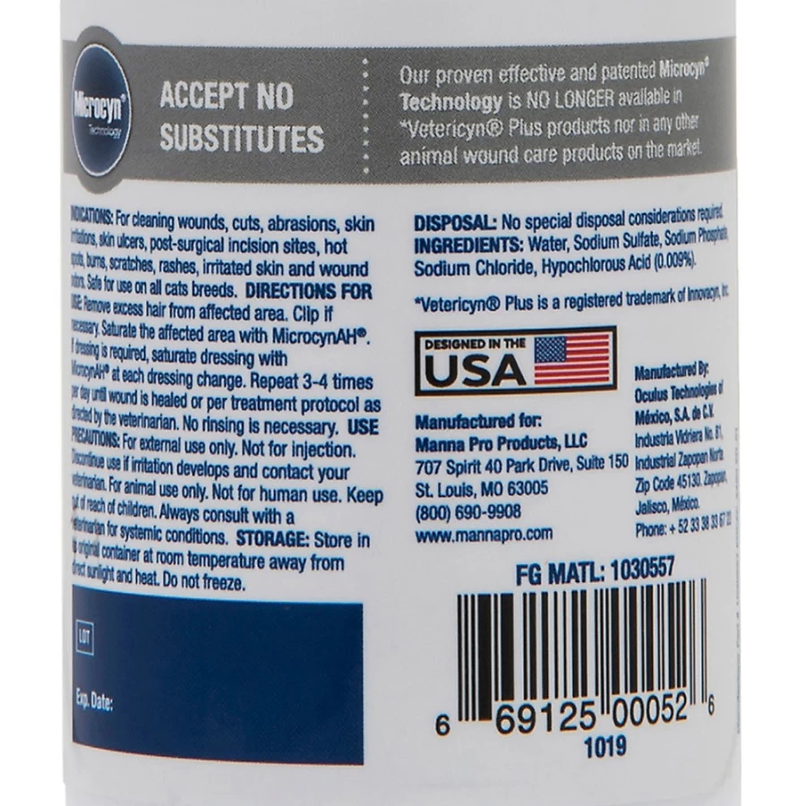 PetSmart MicrocynAH Wound & Skin Care for Cats – Gentle Healing Solution