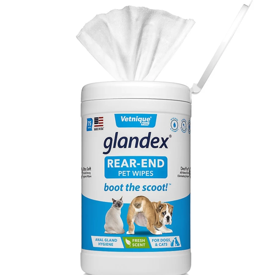 PetSmart Glandex Anal Gland Wipes for Dogs – Hygienic Pet Cleaning Wipes to Boot the Scoot