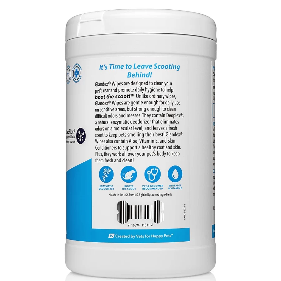 PetSmart Glandex Anal Gland Wipes for Dogs – Hygienic Pet Cleaning Wipes to Boot the Scoot