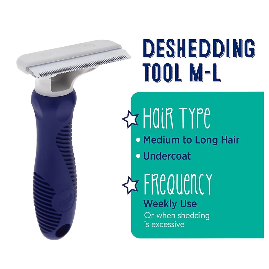PetSmart Whisker Cat Deshedding Tool for Medium-Long Hair – Reduce Shedding & Hairballs