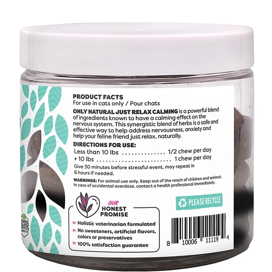 PetSmart Just Relax Calming Herbal Chews for Cats - Natural Stress Relief Supplement