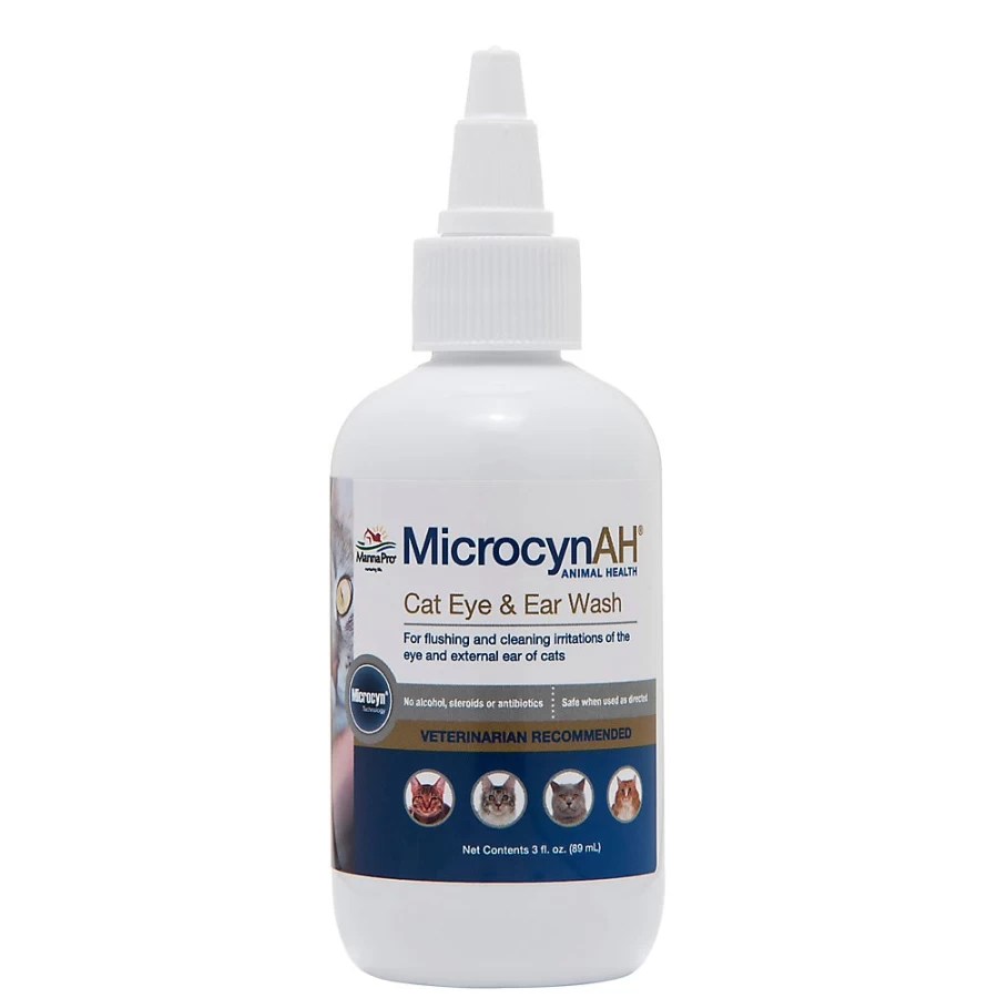 PetSmart MicrocynAH Cat Eye & Ear Wash Solution for Gentle Cleansing & Care