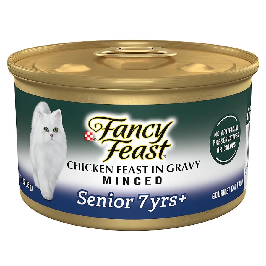 PetSmart Fancy Feast Senior Wet Cat Food - 3.33 oz, High-Protein Recipe with Antioxidants for Aging Cats