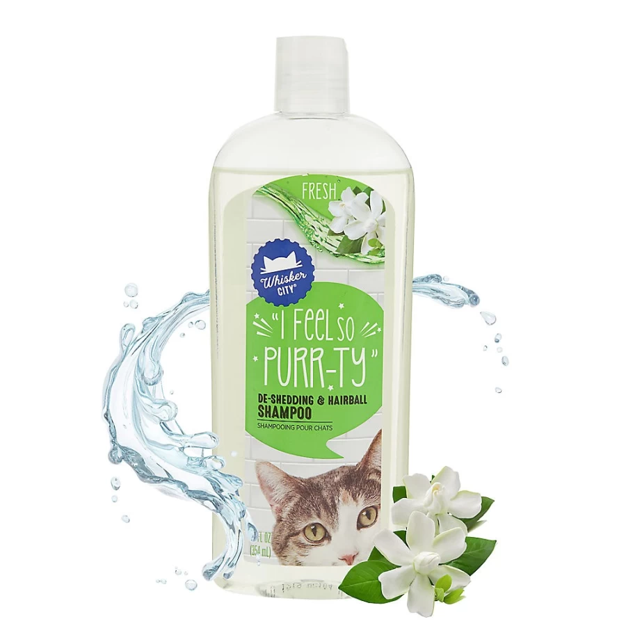 PetSmart Whisker City Fresh Scent Cat De-Shedding & Hairball Control Shampoo for Healthy Coat