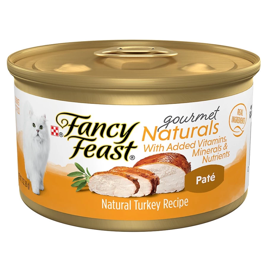 PetSmart Fancy Feast Gourmet Naturals Adult Wet Cat Food - 3.33 oz, Natural Ingredients with Essential Vitamins for Cats