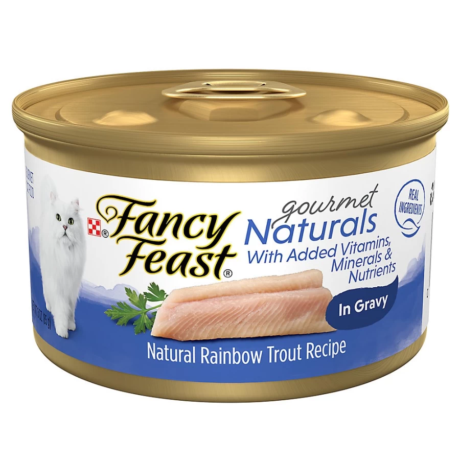 PetSmart Fancy Feast Gourmet Naturals Adult Wet Cat Food - Natural Recipe with Essential Vitamins, 3.33 oz. Cans