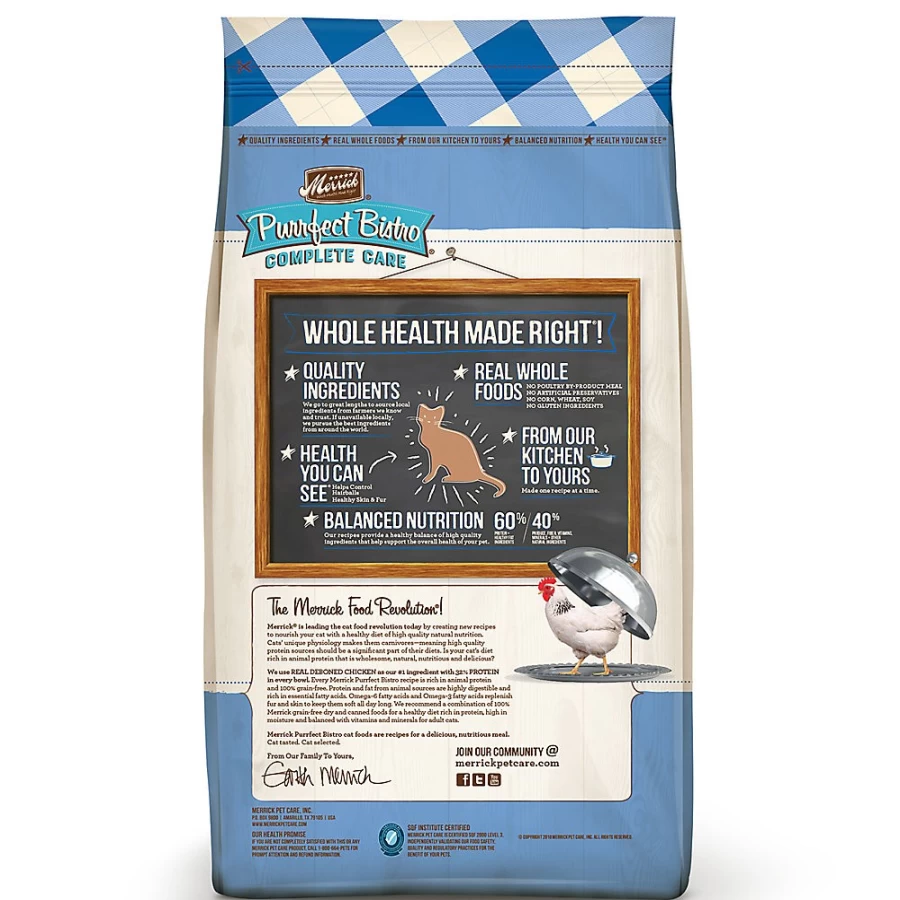 PetSmart Merrick Grain-Free Purrfect Bistro Dry Cat Food - Natural Chicken Recipe, No Artificial Flavors, Adult Formula