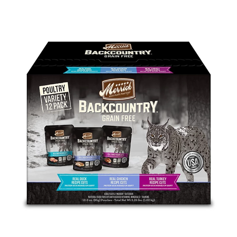 Merrick Backcountry Grain-Free Wet Cat Food for Adults - 2 lb Pack, Gluten & Corn Free Recipe | PetSmart
