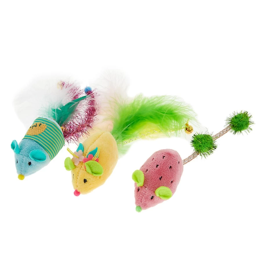 PetSmart Whisker City 3-Pack Fruit-Shaped Cat Toys for Play & Exercise