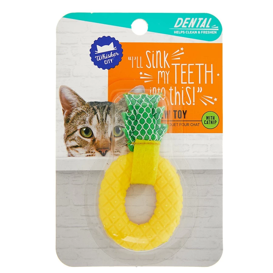 PetSmart Whisker City Pineapple Catnip Dental Chew Toy for Cats - Fun & Healthy Teeth Cleaning