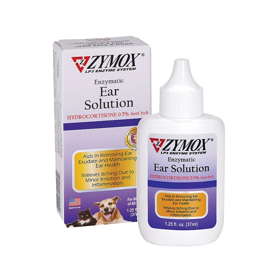 PetSmart Zymox 0.5% Hydrocortisone Ear Solution for Dogs & Cats – Vet-Recommended Ear Infection Treatment