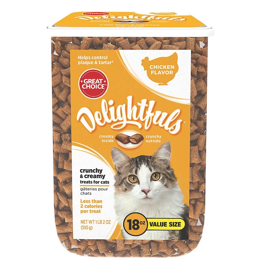 PetSmart Great Choice Delightfuls With-Grain Chicken Cat Treats for Healthy Snacking