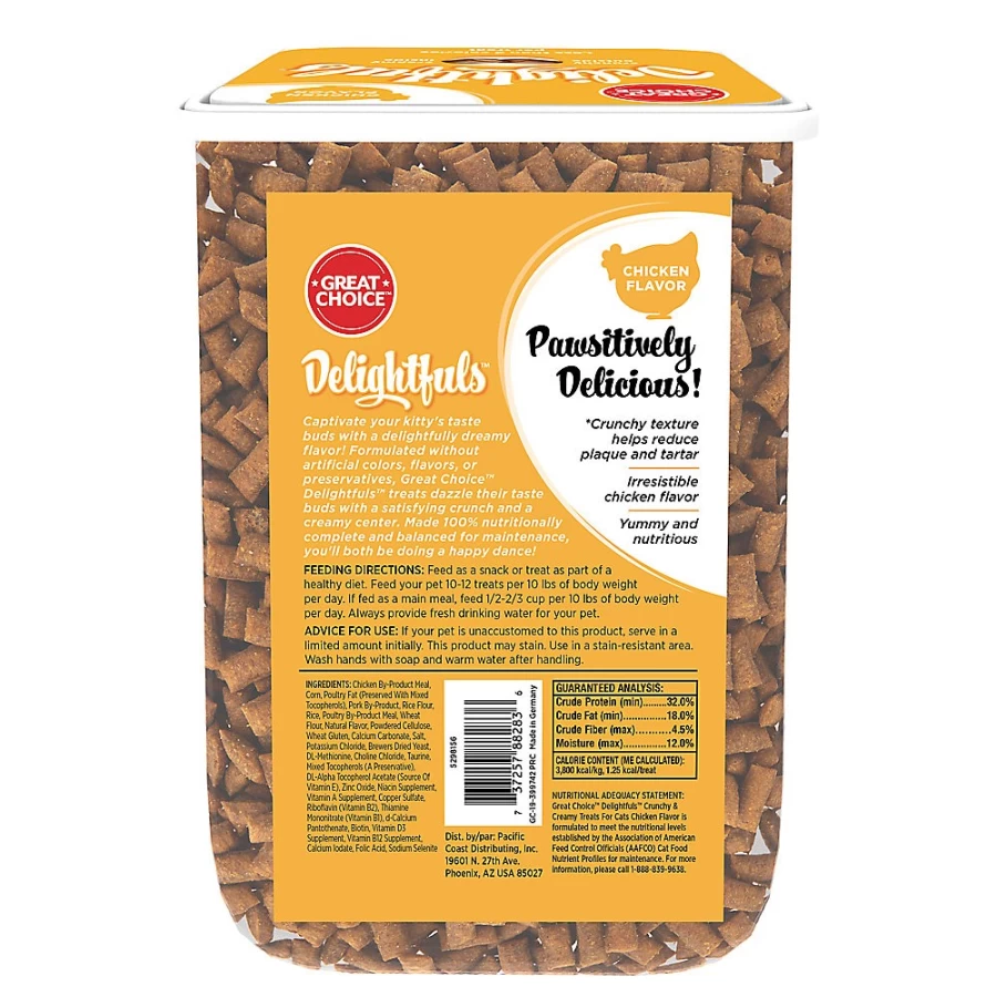 PetSmart Great Choice Delightfuls With-Grain Chicken Cat Treats for Healthy Snacking