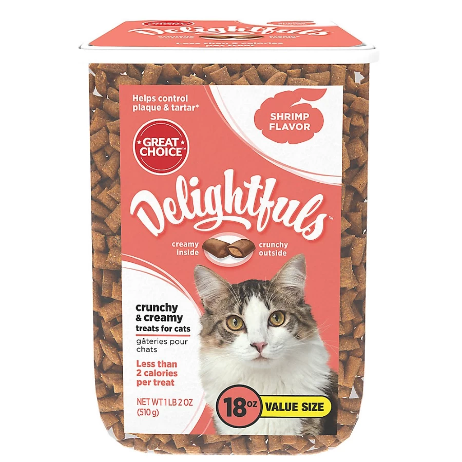 PetSmart Great Choice Delightfuls With-Grain Cat Treats - Savory Shrimp Flavor