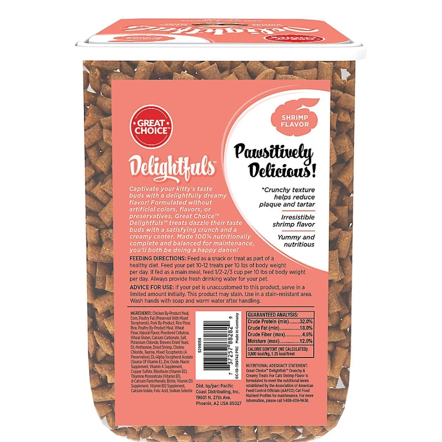 PetSmart Great Choice Delightfuls With-Grain Cat Treats - Savory Shrimp Flavor