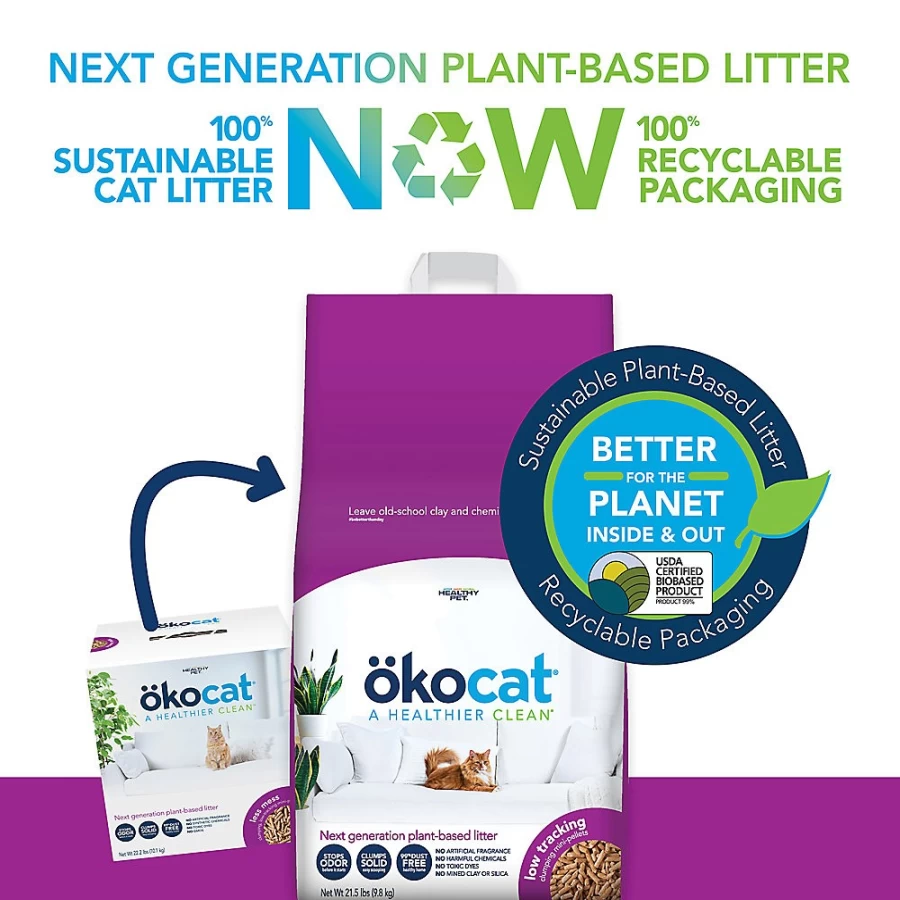 PetSmart Okocat Less Mess Clumping Wood Cat Litter - Natural, Low Dust & Low Tracking Formula