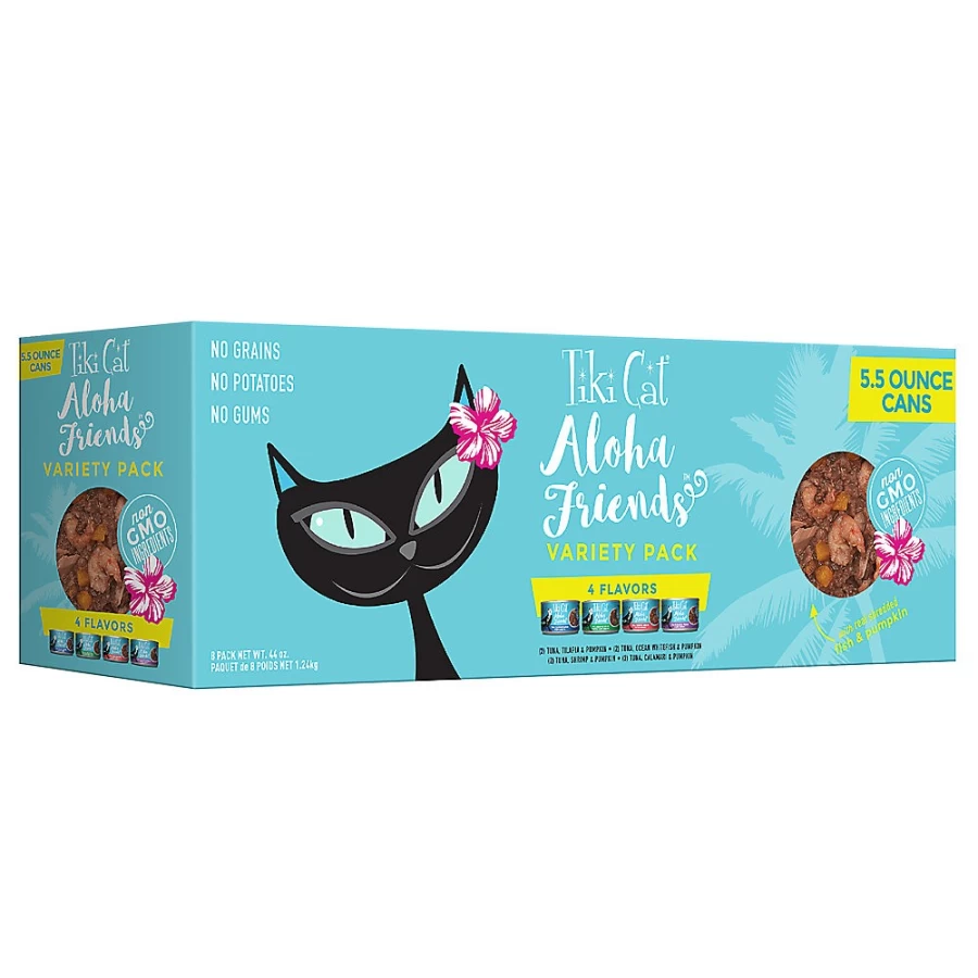 Tiki Cat Aloha Friends Wet Cat Food Variety Pack - Grain-Free, Non-GMO, Potato-Free, 8 Cans | PetSmart