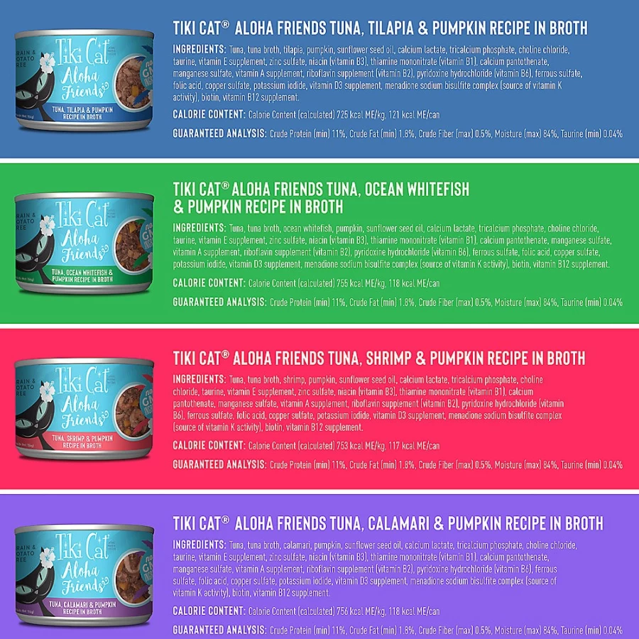 Tiki Cat Aloha Friends Wet Cat Food Variety Pack - Grain-Free, Non-GMO, Potato-Free, 8 Cans | PetSmart