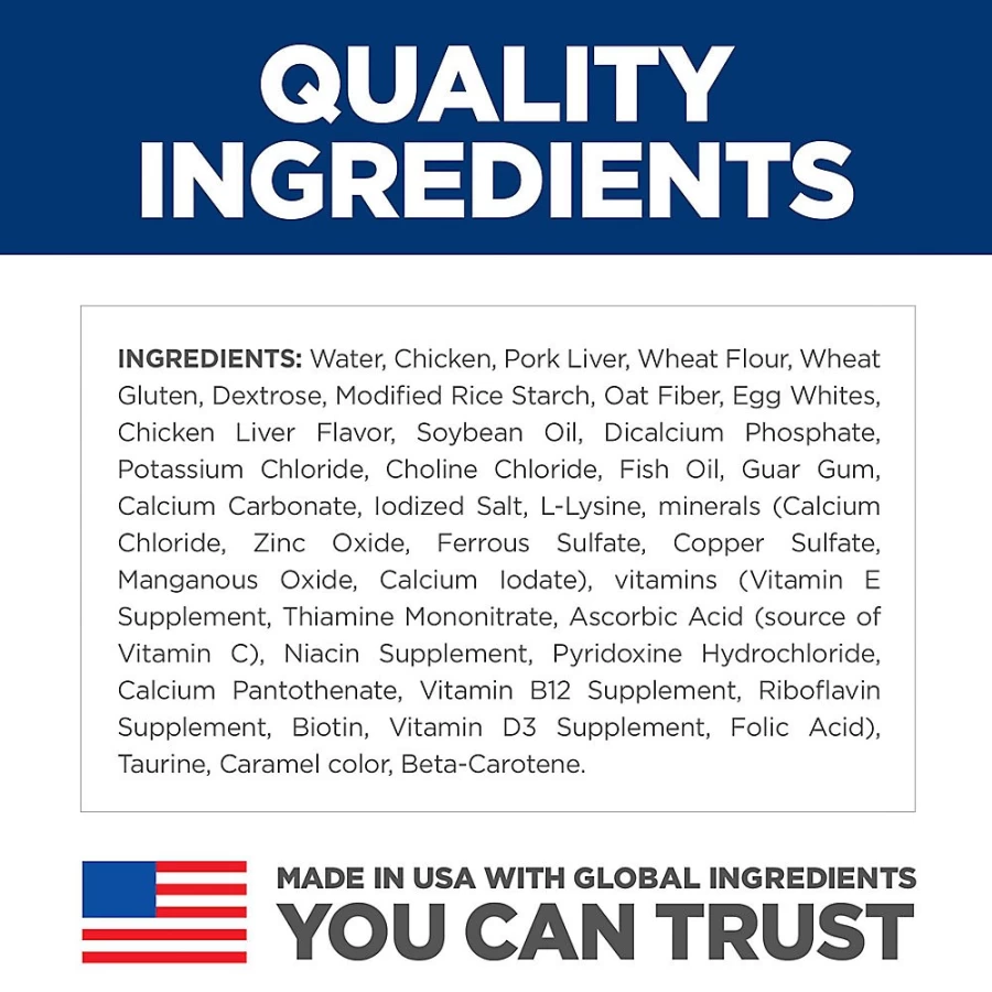 PetSmart Hill's Science Diet Adult Cat Food Wet Pouches - Chicken Chunks in Gravy, 2.8 oz, Pack of 24, High Protein Nutrition for Indoor & Outdoor Cats