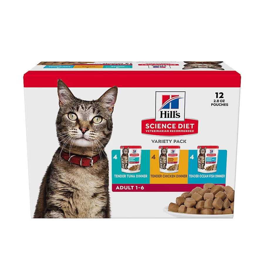PetSmart Hill's Science Diet Adult Wet Cat Food Variety Pack - 2.8 oz Cans, Premium Nutrition for Cats