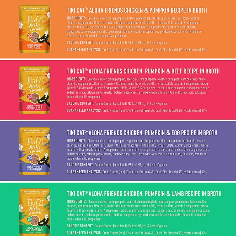 PetSmart Tiki Cat Aloha Friends Wet Cat Food Variety Pack - Grain-Free, Potato-Free, Non-GMO, 12 Cans