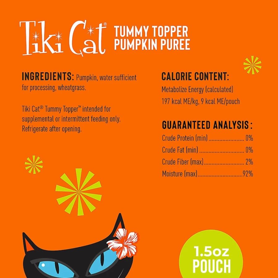 PetSmart Tiki Cat Tummy Topper Grain-Free Cat Food - 1.5oz, Non-GMO Digestive Support for Cats