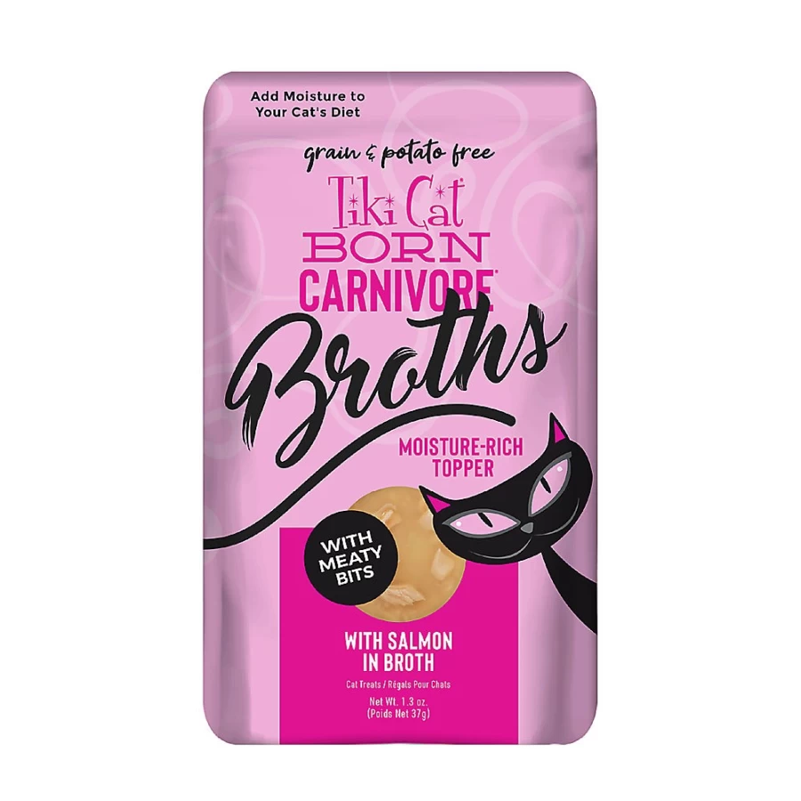 PetSmart Tiki Cat Broths Grain-Free Cat Food - Natural Non-GMO Wet Treat, 1.3 oz Pouch for Cats & Kittens