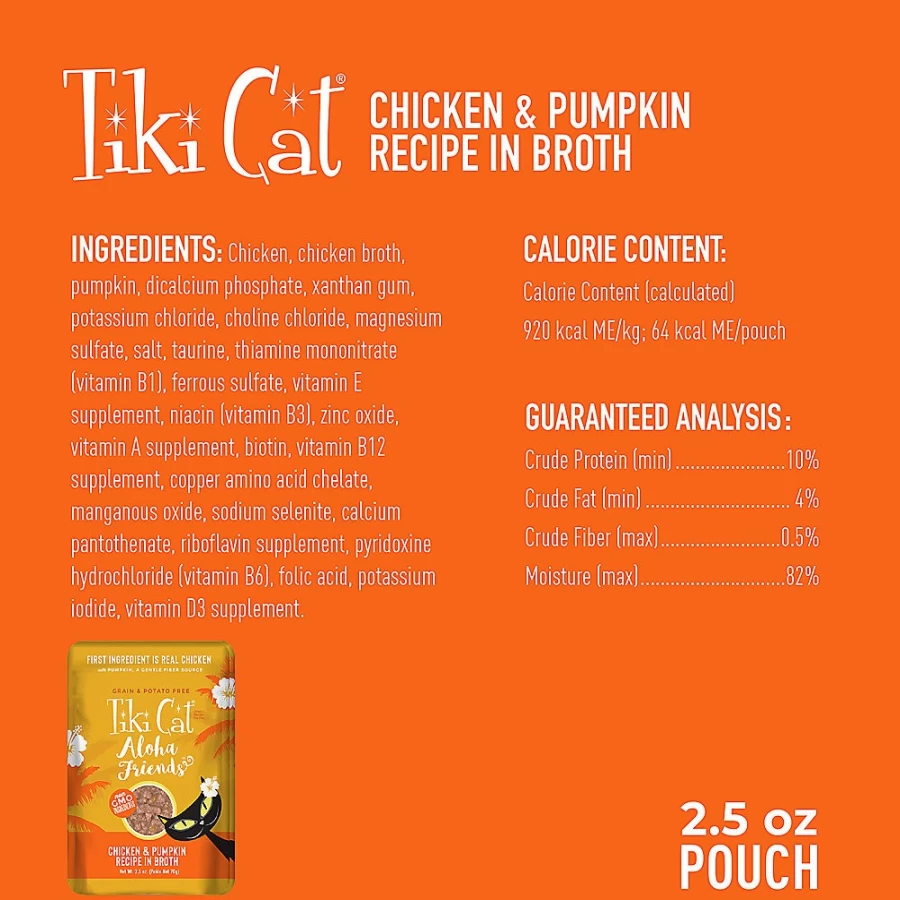 PetSmart Tiki Cat Aloha Friends Grain-Free Cat Food Pouch - Non-GMO, Potato Free, 2.8oz, Natural Ingredients