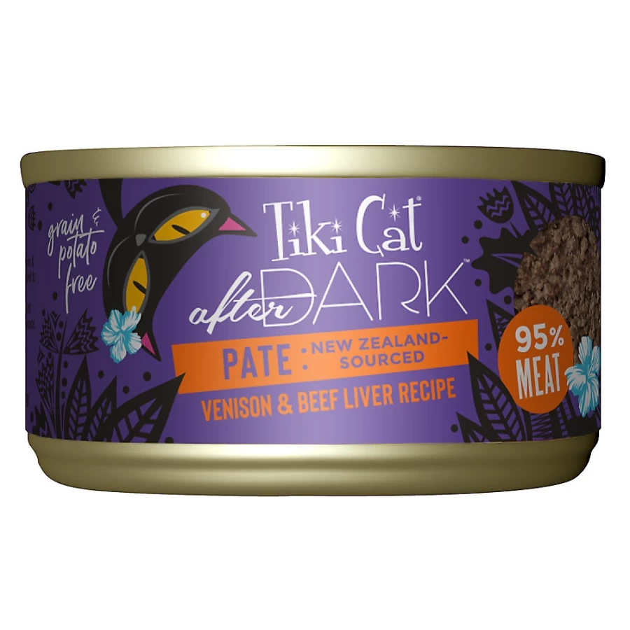 PetSmart Tiki Cat After Dark Pate Grain-Free Cat Food - Non-GMO, Potato Free, 3oz Cans for Cats