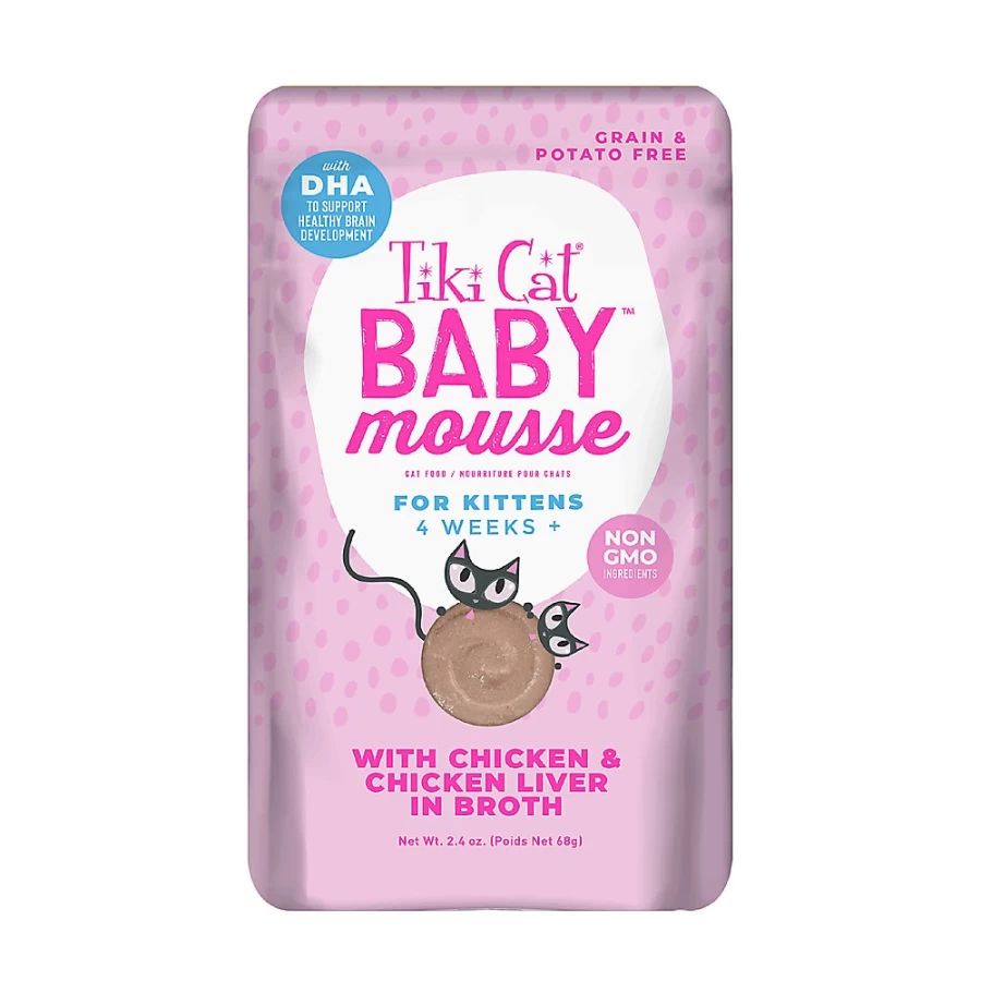 PetSmart Tiki Cat Velvet Mousse Kitten Food - Grain-Free, Non-GMO Chicken & Chicken Liver Recipe