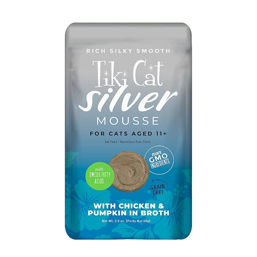 PetSmart Tiki Cat Velvet Mousse Senior Cat Food - Grain-Free, Non-GMO Chicken Recipe, 2.8oz Can