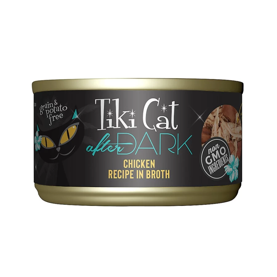 PetSmart Tiki Cat After Dark Wet Cat Food - Grain-Free, Non-GMO, 2.8oz Cans, High Protein, Natural Ingredients