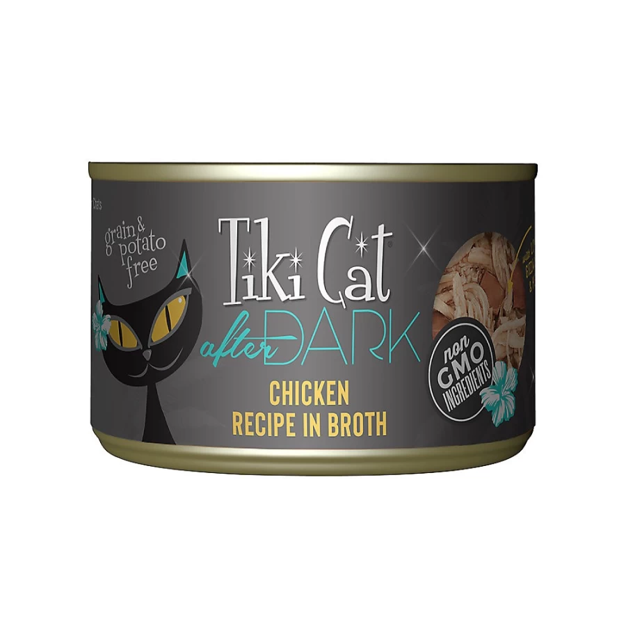 PetSmart Tiki Cat After Dark Wet Cat Food - Grain-Free, Non-GMO, 5.5oz Cans, High Protein, Natural Ingredients