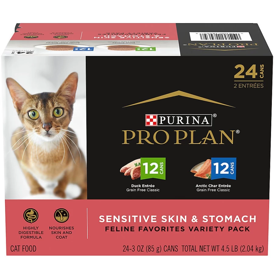 Purina Pro Plan Adult Wet Cat Food Grain Free, No Corn or Artificial Colors - 3oz Cans (24 Pack) | PetSmart