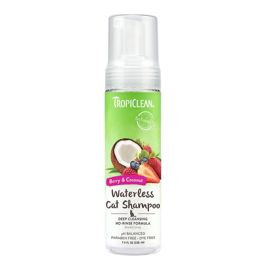 "PetSmart TropiClean Berry Coconut Waterless Deep Cleansing Cat Shampoo for Cats"
