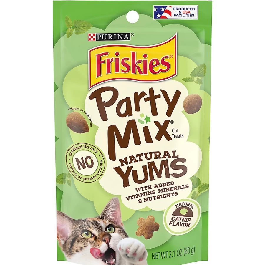 PetSmart Purina Friskies Catnip Flavored Natural Yums Adult Cat Treats - Party Mix Crunchy Snacks