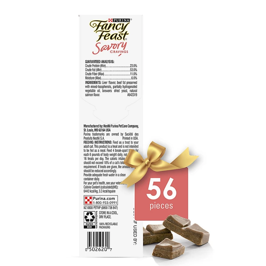PetSmart Fancy Feast Savory Cravings Salmon Cat Treats for Adult Cats - Limited Ingredient Snacks