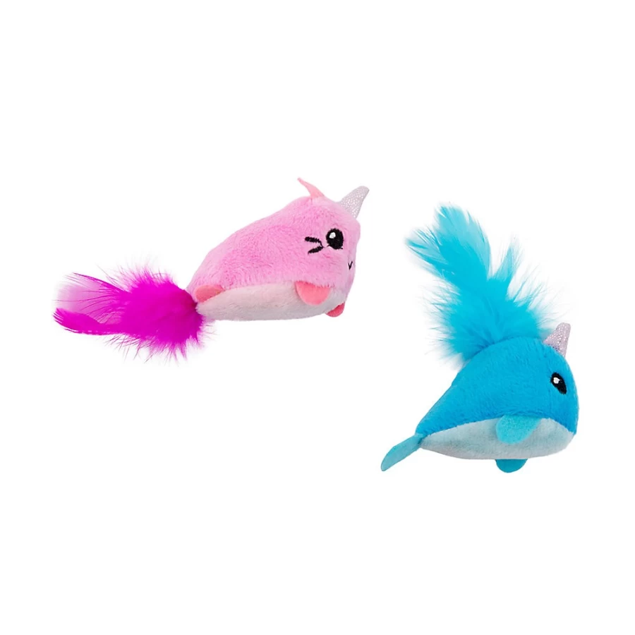 PetSmart Petstages Unicorn & Narwhal Cat Toys - 2 Pack Interactive Play for Cats