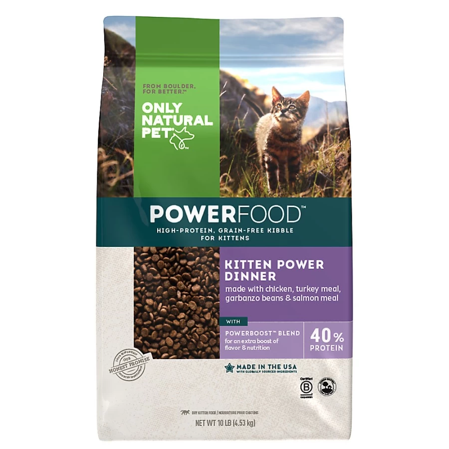 PetSmart Only Natural Pet PowerFood Kitten Dry Cat Food - High-Protein Grain-Free Recipe with Poultry & Salmon for Optimal Feline Health