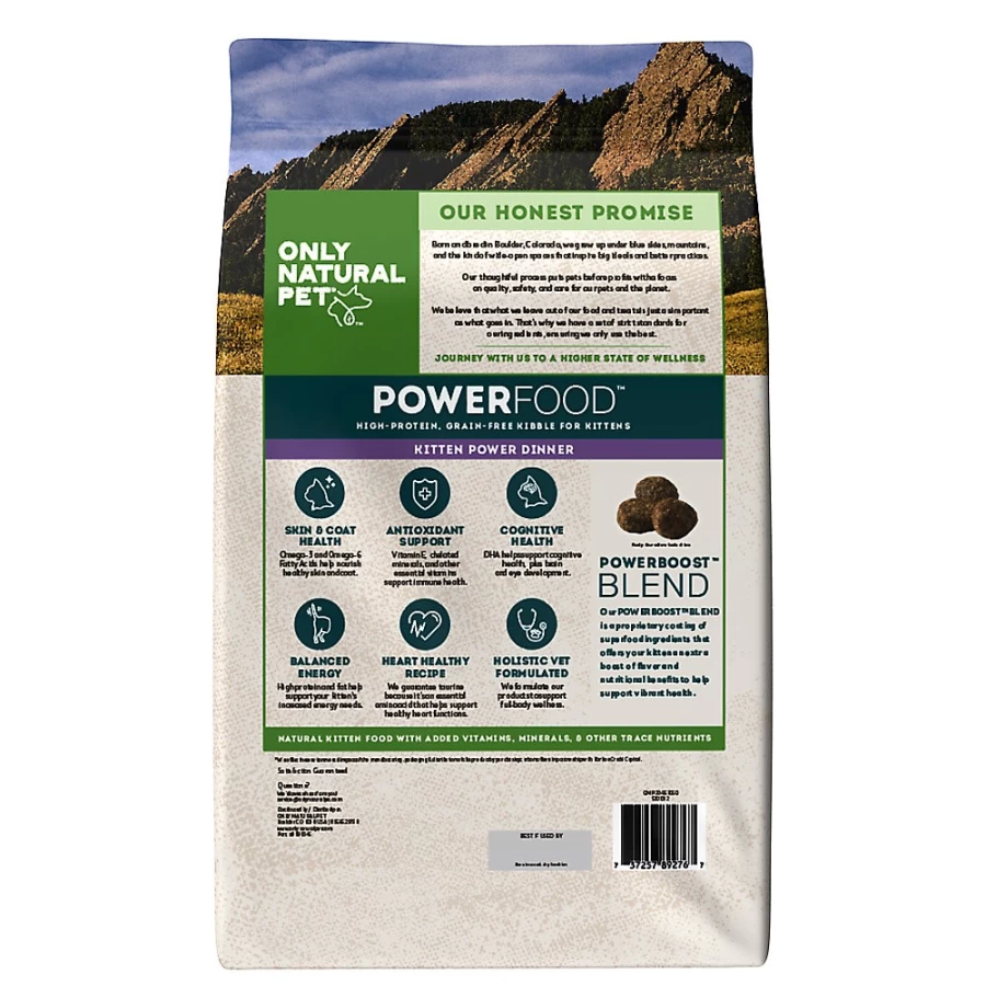 PetSmart Only Natural Pet PowerFood Kitten Dry Cat Food - High-Protein Grain-Free Recipe with Poultry & Salmon for Optimal Feline Health