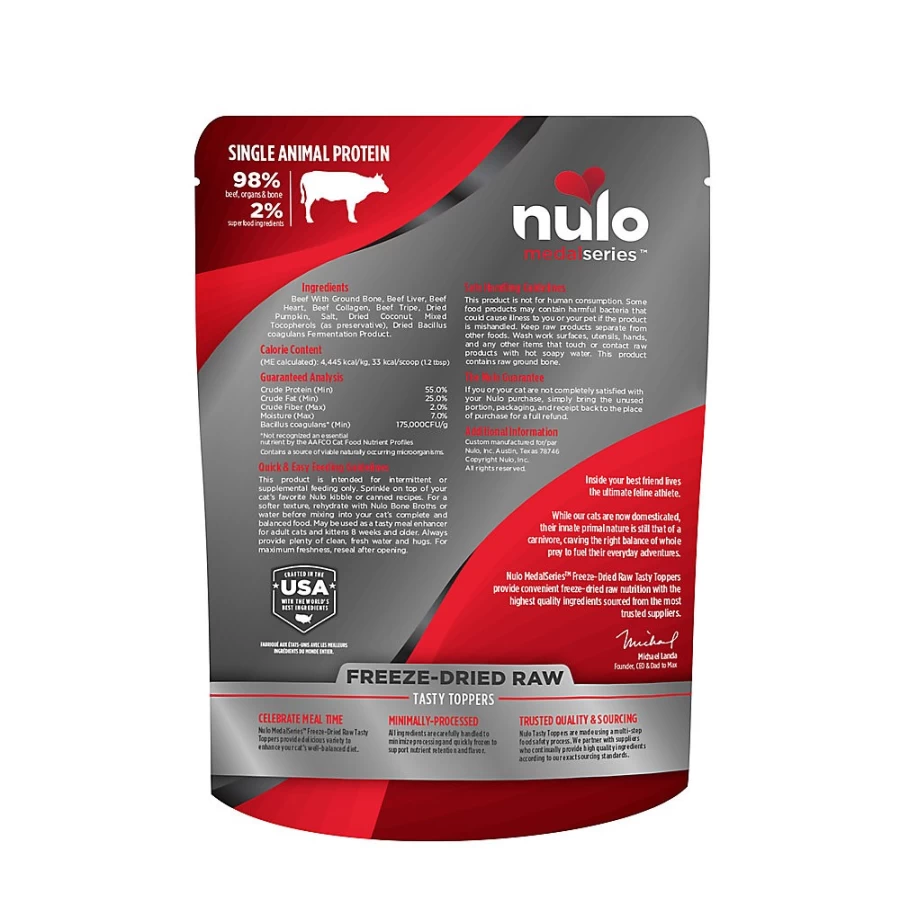 PetSmart Nulo MedalSeries Beef Dry Cat Food Topper for Enhanced Nutrition & Flavor